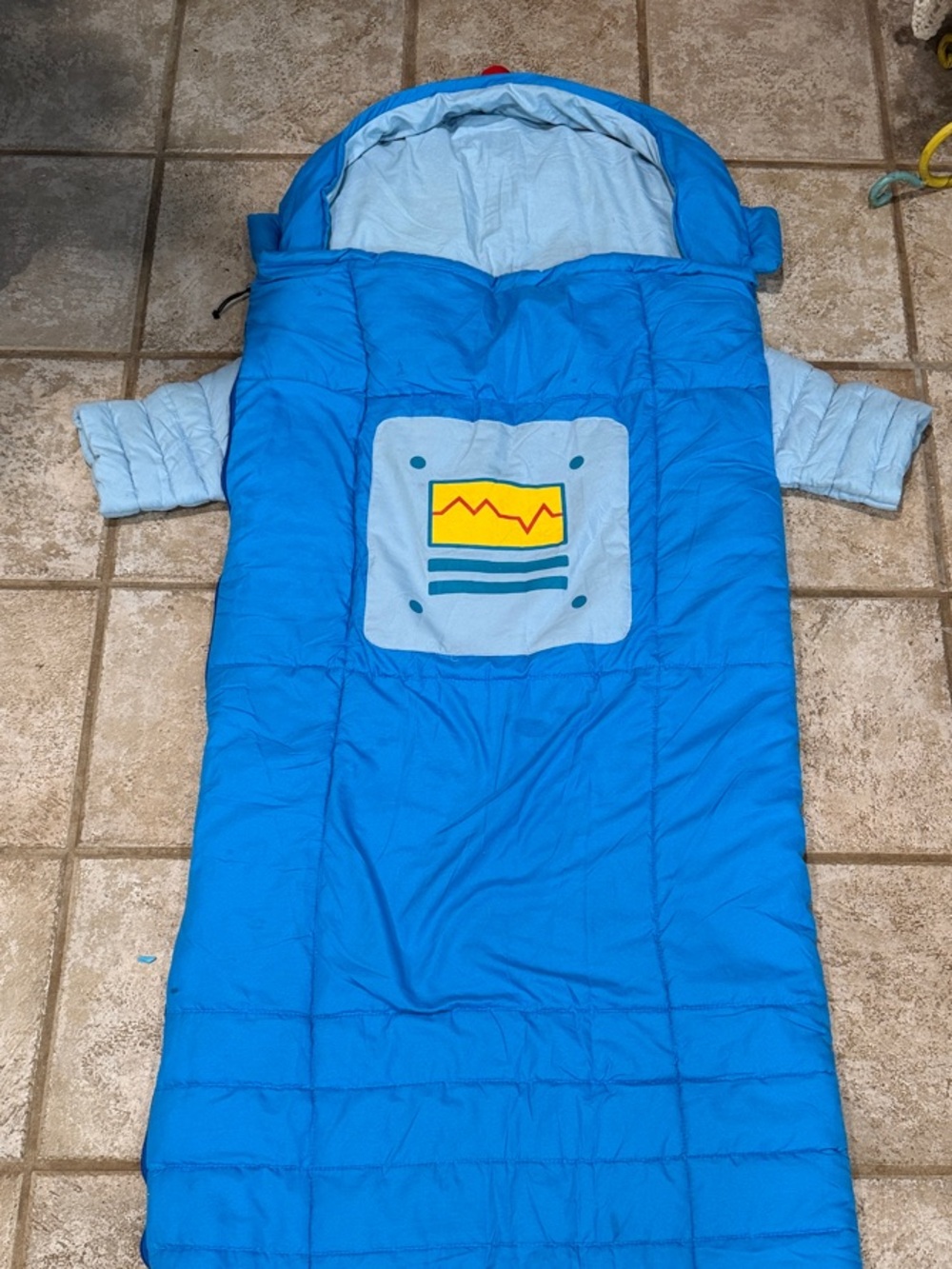 Blue Kids Sleeping Bag Pajama Sack with Sparky, the Robot